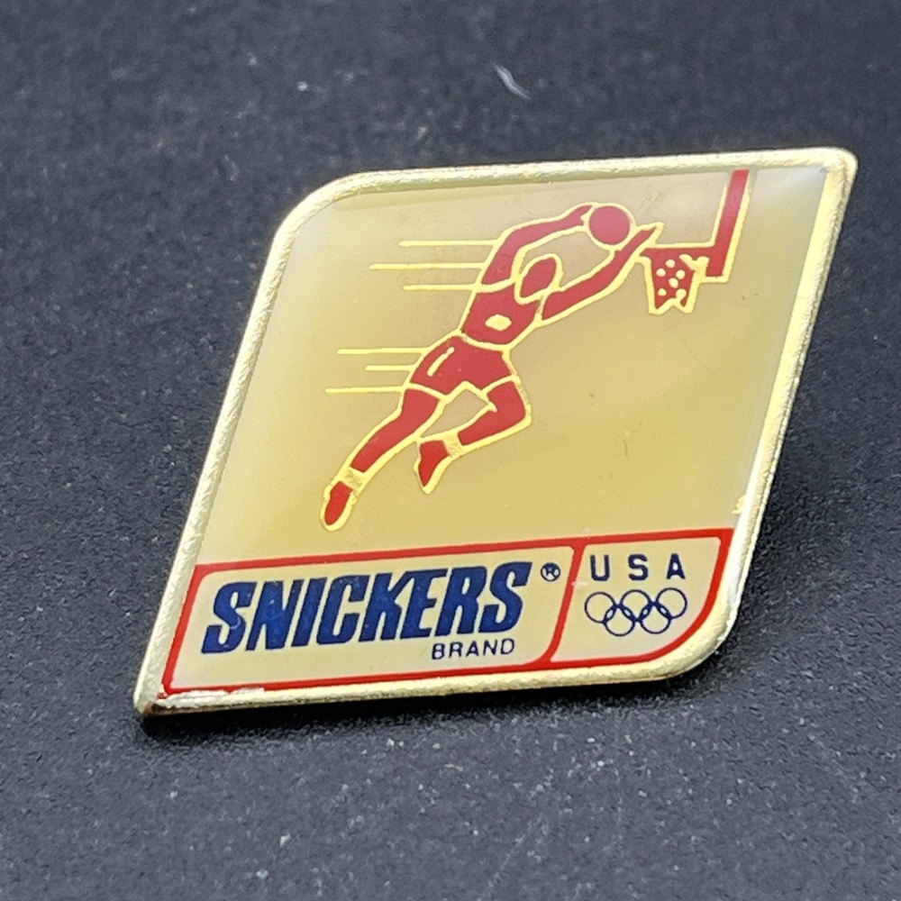 1992 Barcelona Olympics Team USA Snickers Candy‎ Bar Basketball Lapel Hat Pin